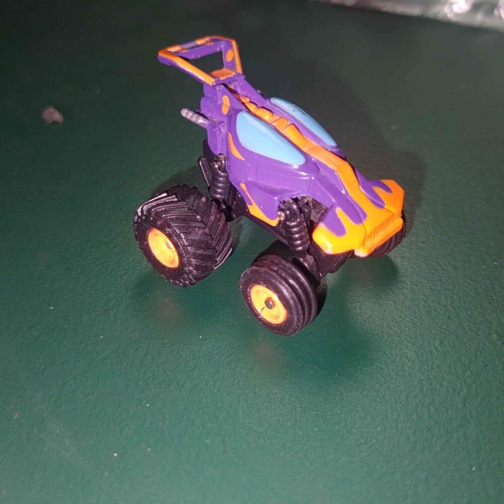 Vintage Micro Machine Purple & Orange Monster Truck w/ Front/Rear Suspension